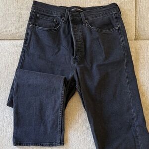 Denim forum arlo high rise straight black jean